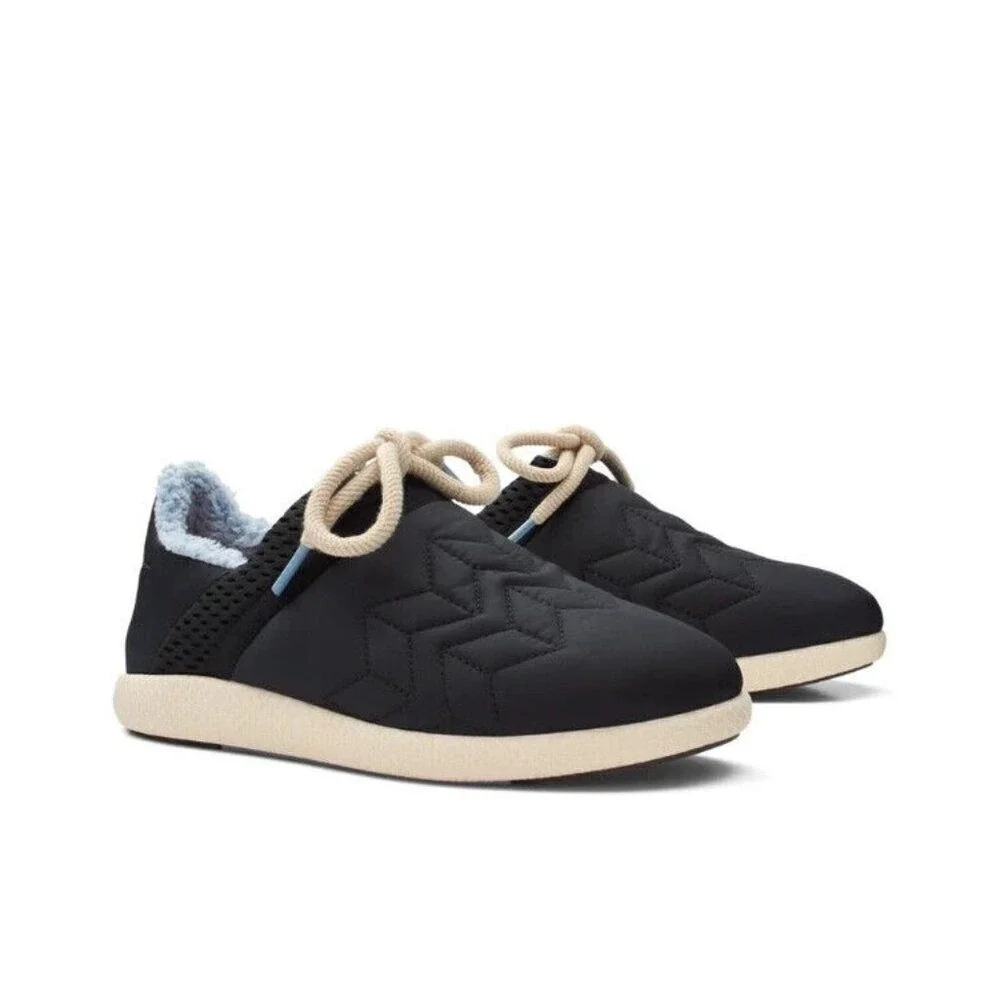 OluKai Mahiki Slip On Lace Up Sneakers Womens 7 Black Comfort‎
